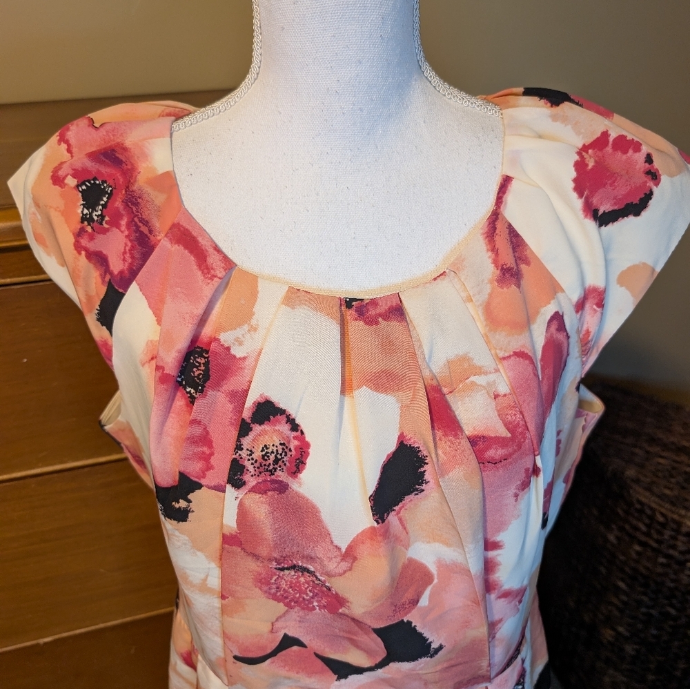 Women’s Apt 9 Sleeveless Floral Romantic Fitted Dress SZ16 - Picture 5 of 14